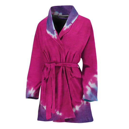 Colorful Heart Tie Dye Print Women's Bathrobe