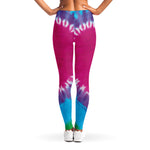 Colorful Heart Tie Dye Print Women's Leggings