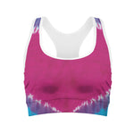 Colorful Heart Tie Dye Print Women's Sports Bra