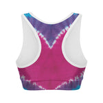 Colorful Heart Tie Dye Print Women's Sports Bra