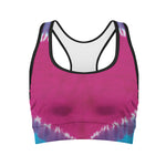Colorful Heart Tie Dye Print Women's Sports Bra