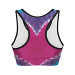 Colorful Heart Tie Dye Print Women's Sports Bra