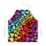 Colorful Heart Wave Pattern Print Adjustable Apron