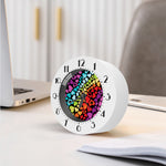 Colorful Heart Wave Pattern Print Alarm Clock