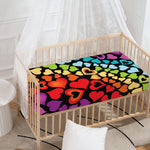 Colorful Heart Wave Pattern Print Baby Crib Sheet
