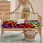 Colorful Heart Wave Pattern Print Baby Crib Sheet