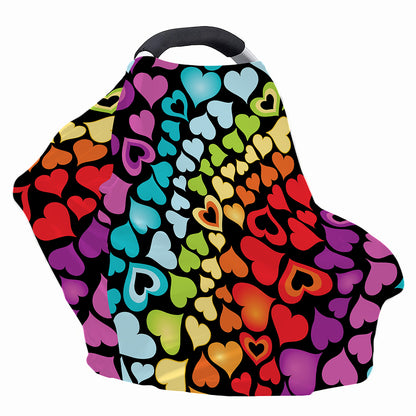 Colorful Heart Wave Pattern Print Baby Seat Cover