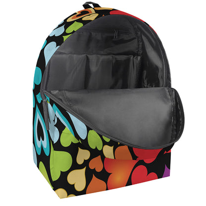 Colorful Heart Wave Pattern Print Backpack
