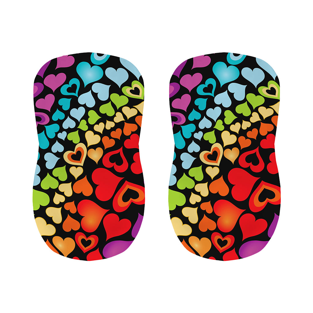 Colorful Heart Wave Pattern Print Bar Stool Covers