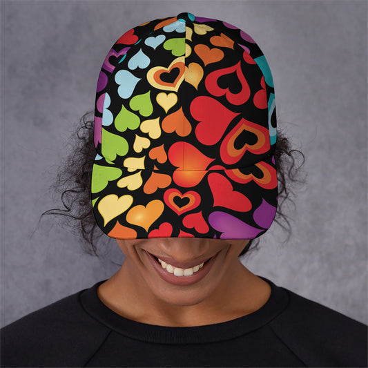 Colorful Heart Wave Pattern Print Baseball Cap
