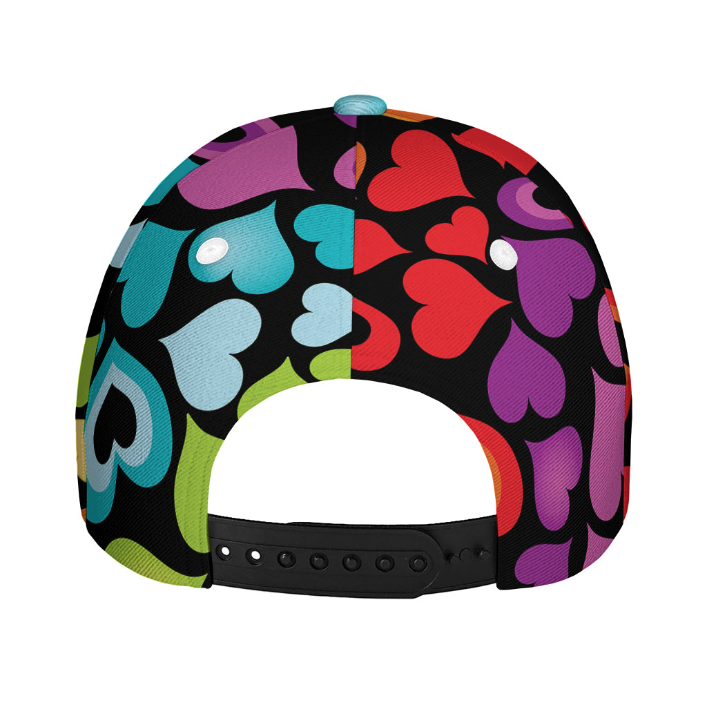 Colorful Heart Wave Pattern Print Baseball Cap