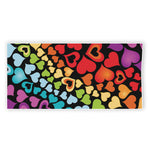 Colorful Heart Wave Pattern Print Beach Towel