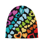 Colorful Heart Wave Pattern Print Beanie