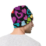 Colorful Heart Wave Pattern Print Beanie