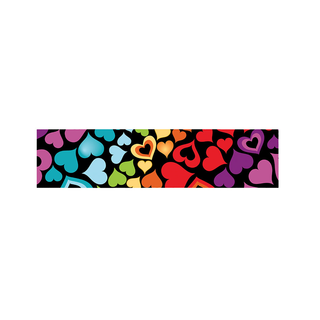 Colorful Heart Wave Pattern Print Bed Runner