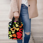 Colorful Heart Wave Pattern Print Bible Tote Bag
