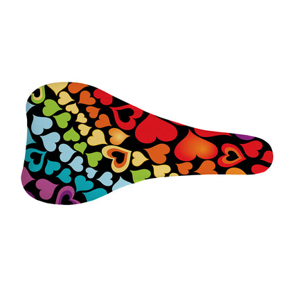 Colorful Heart Wave Pattern Print Bicycle Seat Cover