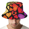 Colorful Heart Wave Pattern Print Bucket Hat