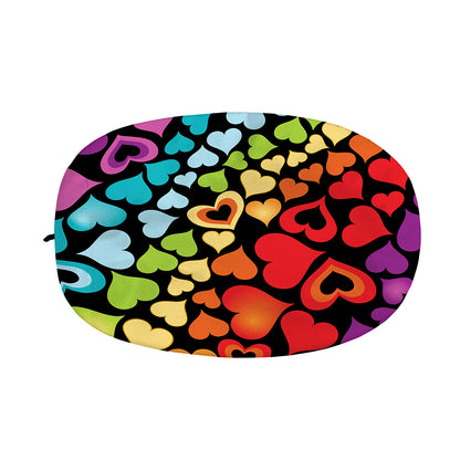 Colorful Heart Wave Pattern Print Car Side Mirror Covers