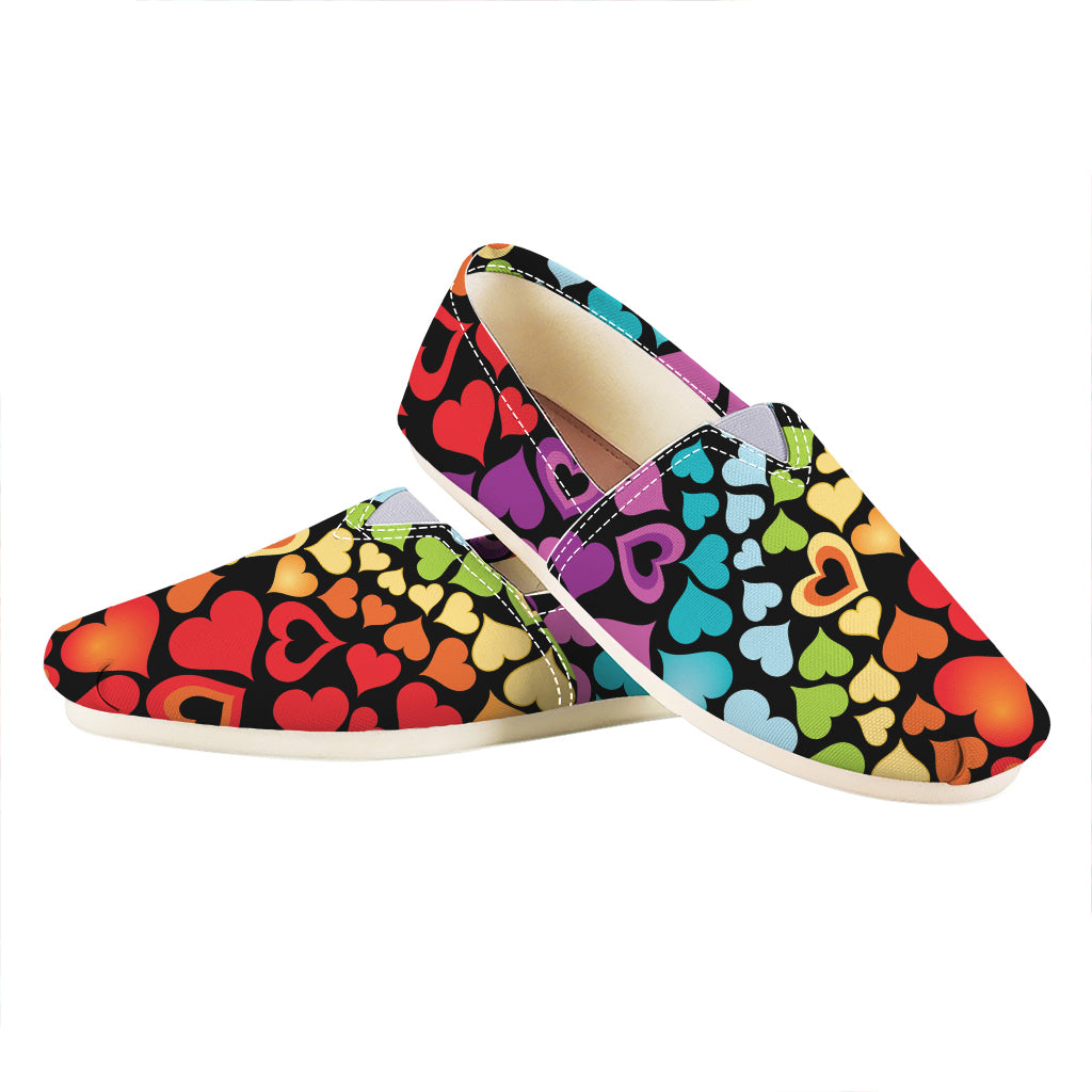 Colorful Heart Wave Pattern Print Casual Shoes