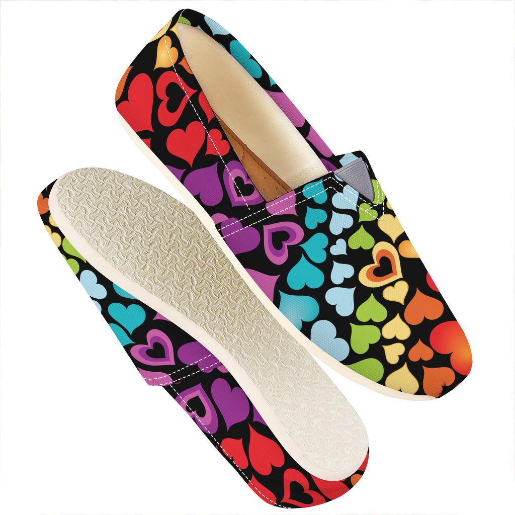 Colorful Heart Wave Pattern Print Casual Shoes