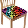 Colorful Heart Wave Pattern Print Chair Cushion Cover