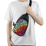 Colorful Heart Wave Pattern Print Chest Bag