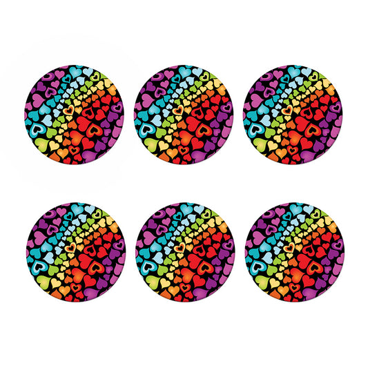Colorful Heart Wave Pattern Print Coaster Set