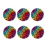 Colorful Heart Wave Pattern Print Coaster Set