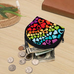 Colorful Heart Wave Pattern Print Coin Purse