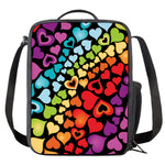 Colorful Heart Wave Pattern Print Crossbody Lunch Bag