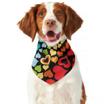 Colorful Heart Wave Pattern Print Dog Bandana