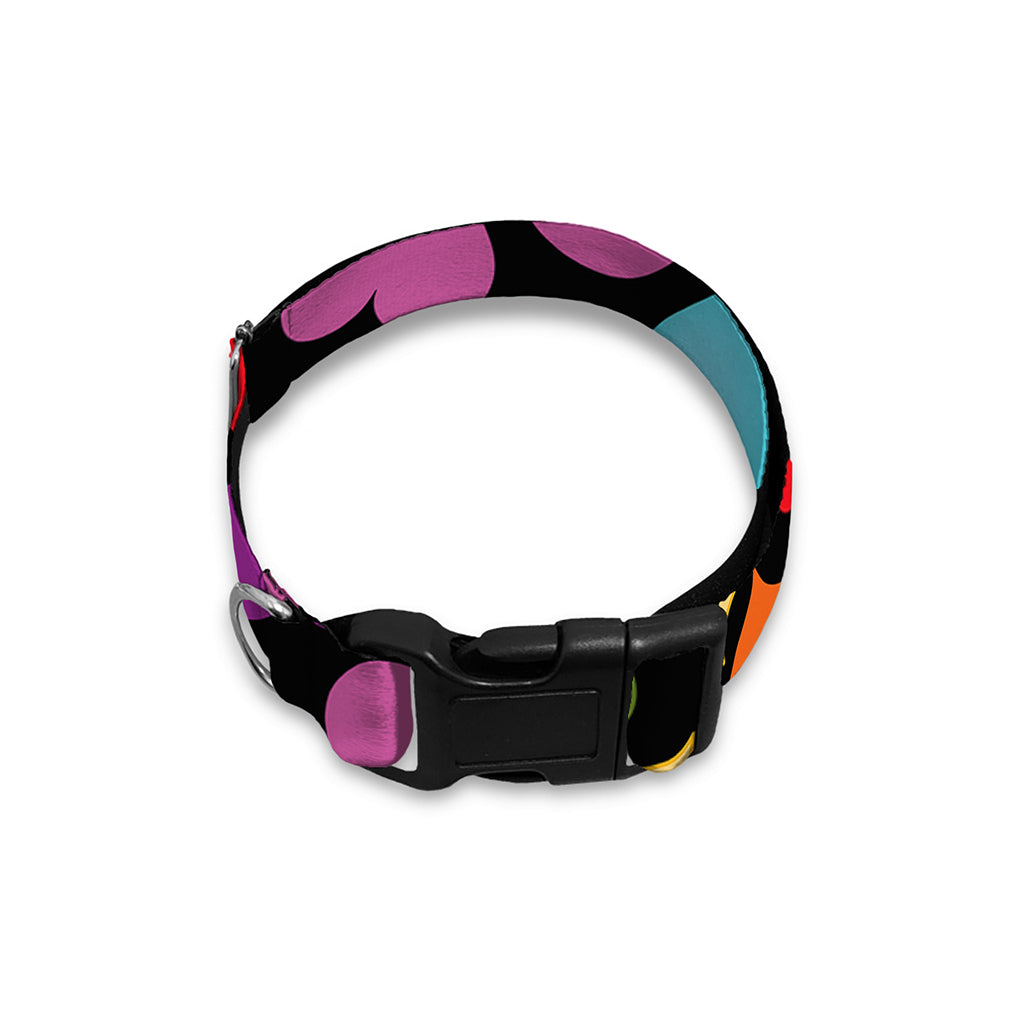 Colorful Heart Wave Pattern Print Dog Collar