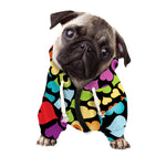 Colorful Heart Wave Pattern Print Dog Zip Up Hoodie