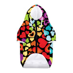 Colorful Heart Wave Pattern Print Dog Zip Up Hoodie