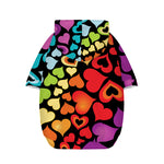 Colorful Heart Wave Pattern Print Dog Zip Up Hoodie