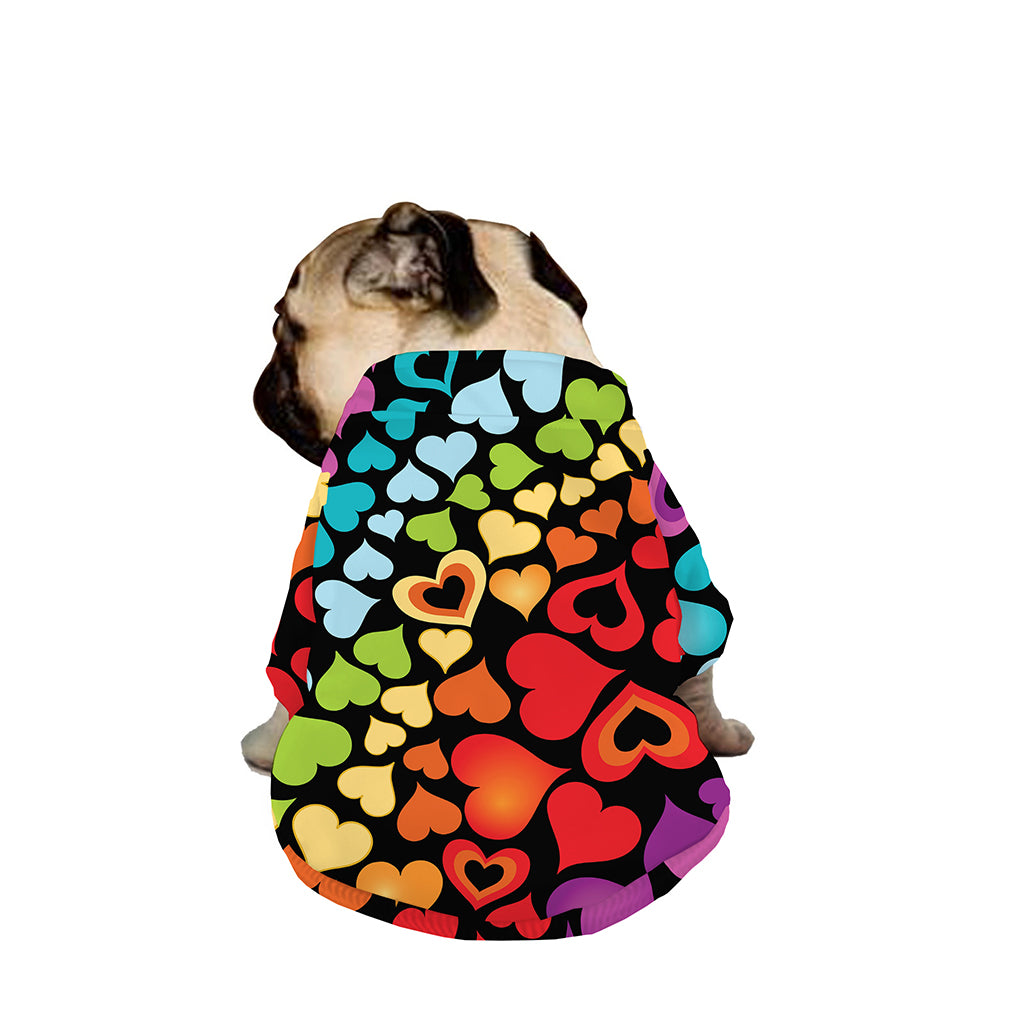 Colorful Heart Wave Pattern Print Dog Zip Up Jacket