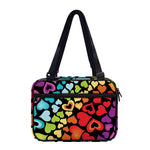 Colorful Heart Wave Pattern Print Double Strap Bible Bag