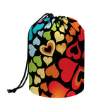 Colorful Heart Wave Pattern Print Drawstring Makeup Bag