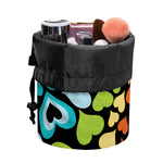 Colorful Heart Wave Pattern Print Drawstring Makeup Bag