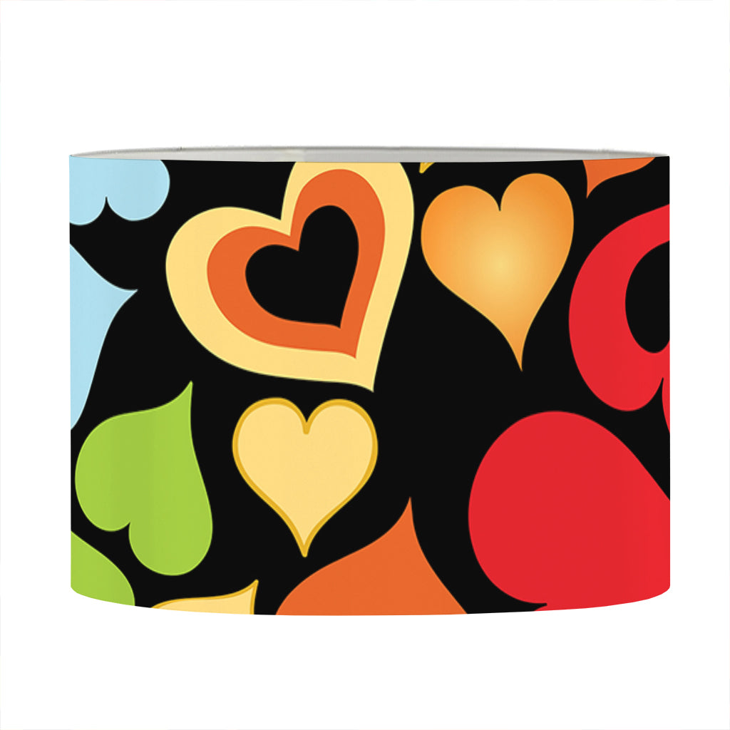 Colorful Heart Wave Pattern Print Drum Lamp Shade