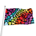 Colorful Heart Wave Pattern Print Flag