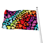 Colorful Heart Wave Pattern Print Flag