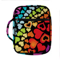 Colorful Heart Wave Pattern Print Front Pocket Bible Bag