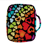 Colorful Heart Wave Pattern Print Front Pocket Bible Bag