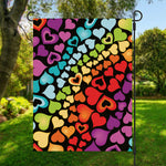 Colorful Heart Wave Pattern Print Garden Flag