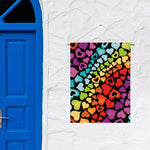 Colorful Heart Wave Pattern Print Garden Flag
