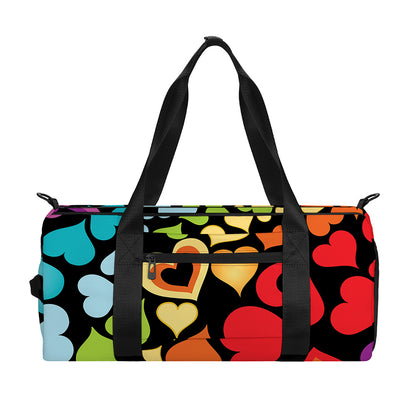 Colorful Heart Wave Pattern Print Gym Bag