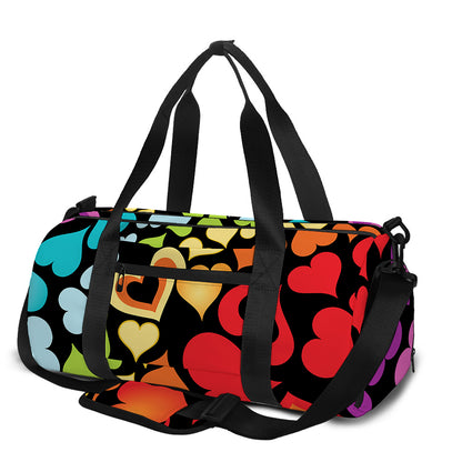 Colorful Heart Wave Pattern Print Gym Bag