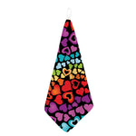 Colorful Heart Wave Pattern Print Hand Towel